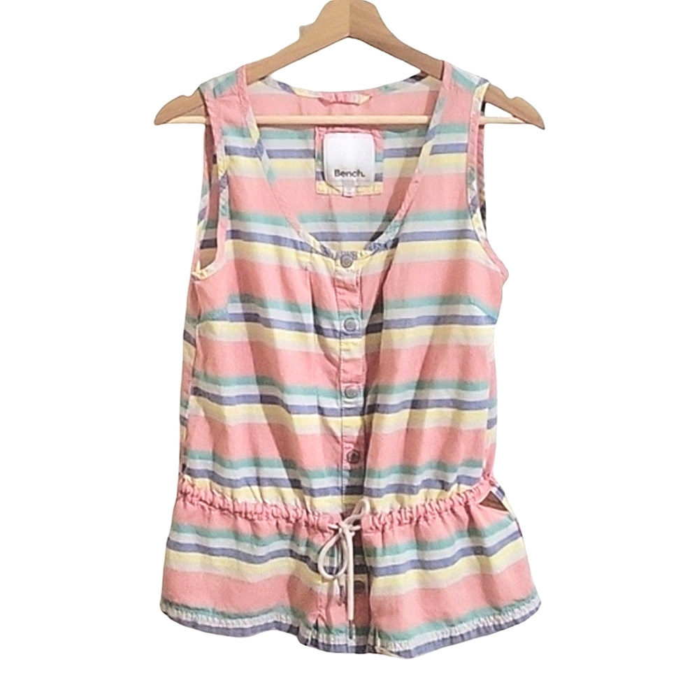 Bench Pastel Striped Sleeveless Summer Top Size M US Size 8